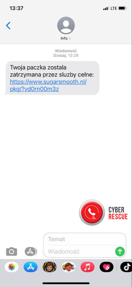 sms o zatrzymaniu paczki