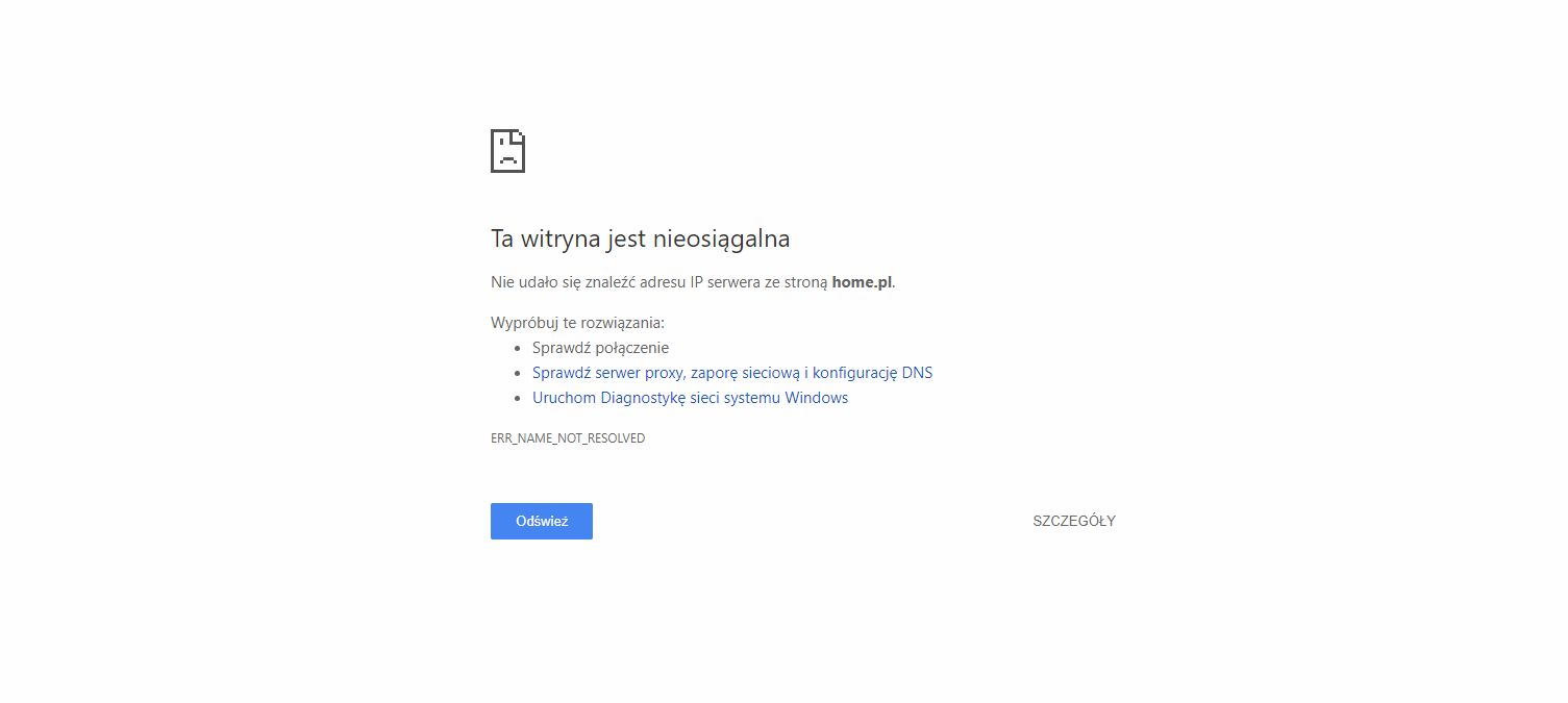 Awaria home.pl, nie działają strony www i poczta